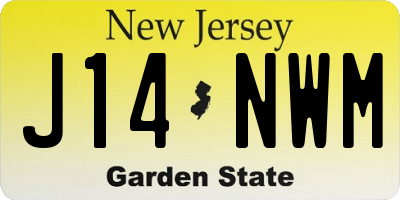 NJ license plate J14NWM