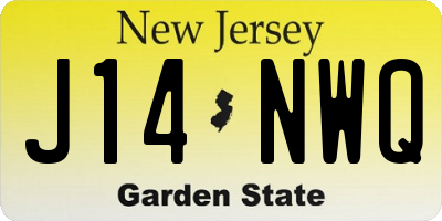 NJ license plate J14NWQ