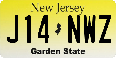 NJ license plate J14NWZ