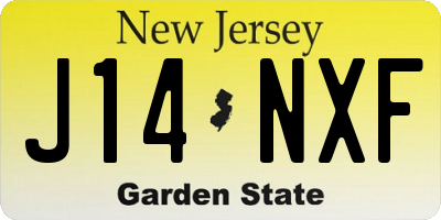 NJ license plate J14NXF