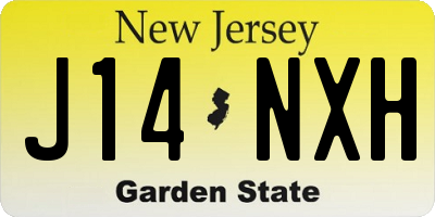 NJ license plate J14NXH