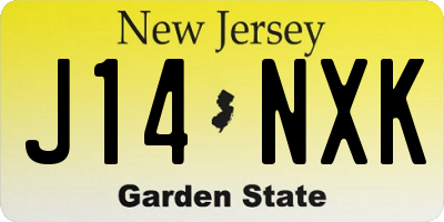 NJ license plate J14NXK