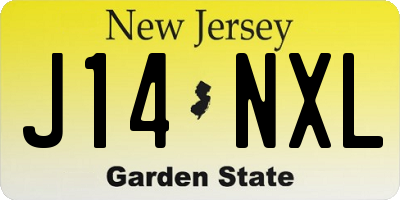 NJ license plate J14NXL