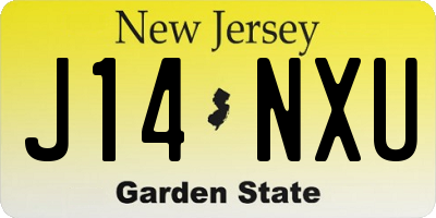 NJ license plate J14NXU