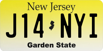 NJ license plate J14NYI