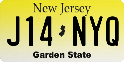 NJ license plate J14NYQ