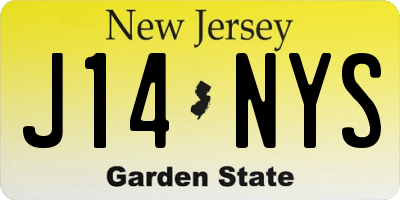 NJ license plate J14NYS