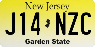 NJ license plate J14NZC