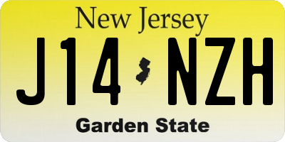 NJ license plate J14NZH