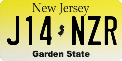 NJ license plate J14NZR