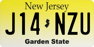 NJ license plate J14NZU