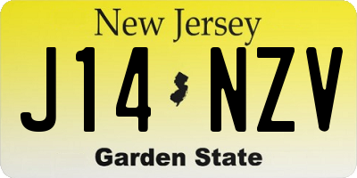 NJ license plate J14NZV