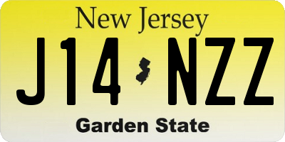 NJ license plate J14NZZ