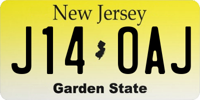 NJ license plate J14OAJ