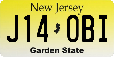 NJ license plate J14OBI