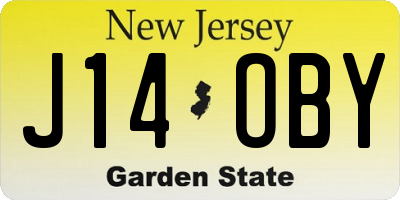 NJ license plate J14OBY