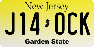 NJ license plate J14OCK