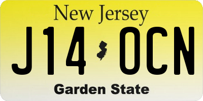 NJ license plate J14OCN
