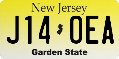 NJ license plate J14OEA