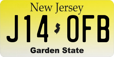 NJ license plate J14OFB