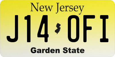 NJ license plate J14OFI