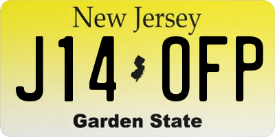NJ license plate J14OFP