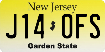 NJ license plate J14OFS