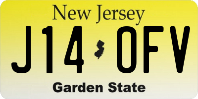 NJ license plate J14OFV