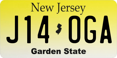 NJ license plate J14OGA