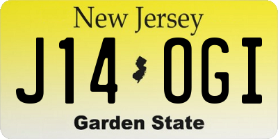NJ license plate J14OGI