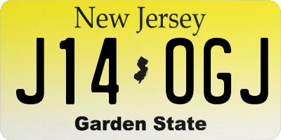 NJ license plate J14OGJ
