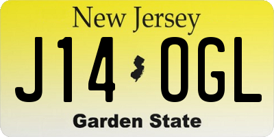 NJ license plate J14OGL