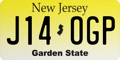 NJ license plate J14OGP