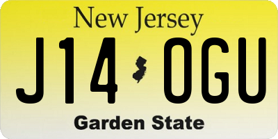 NJ license plate J14OGU
