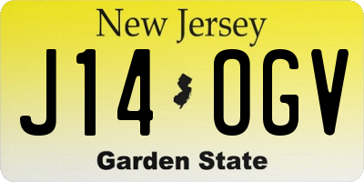 NJ license plate J14OGV