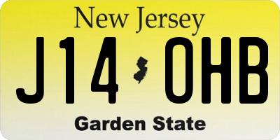 NJ license plate J14OHB