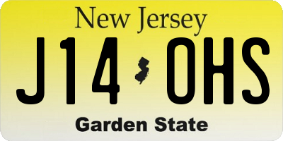 NJ license plate J14OHS