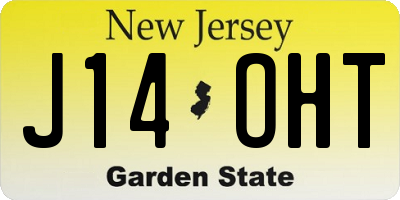 NJ license plate J14OHT