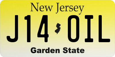 NJ license plate J14OIL