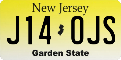 NJ license plate J14OJS