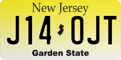 NJ license plate J14OJT