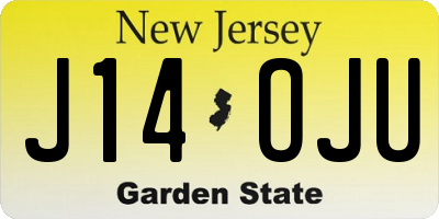NJ license plate J14OJU