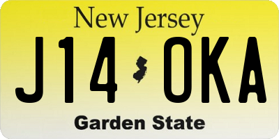 NJ license plate J14OKA