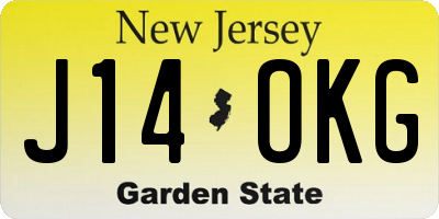 NJ license plate J14OKG