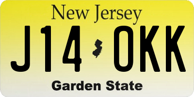 NJ license plate J14OKK