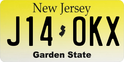 NJ license plate J14OKX