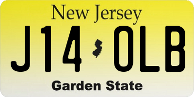 NJ license plate J14OLB