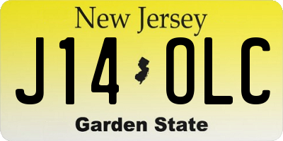NJ license plate J14OLC