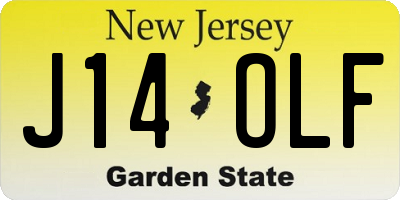 NJ license plate J14OLF