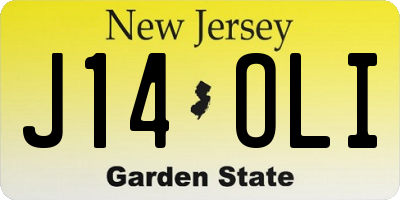 NJ license plate J14OLI